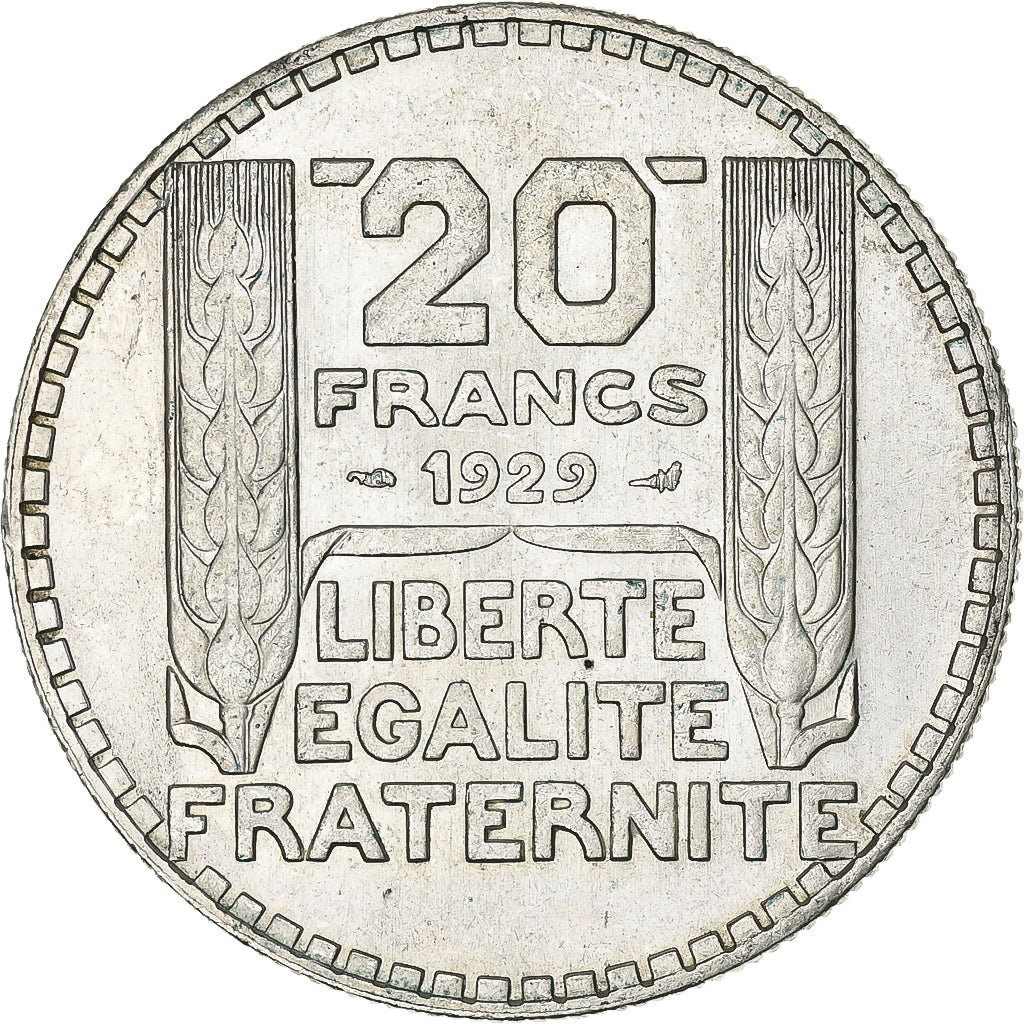France, 20 Francs, Turin, 1929, Paris, Silver, MS(60-62), KM:879