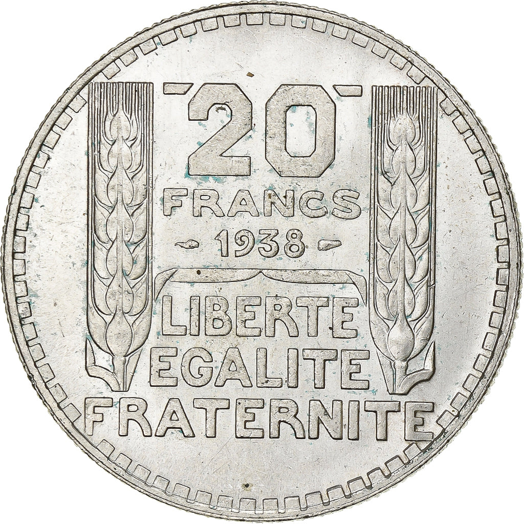 France, 20 Francs, Turin, 1938, Paris, Argent, SPL, Gadoury:852, KM:879