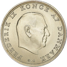 Denmark, Frederik IX, 10 Kroner, 1968, Copenhagen, Silver, MS(63), KM:857