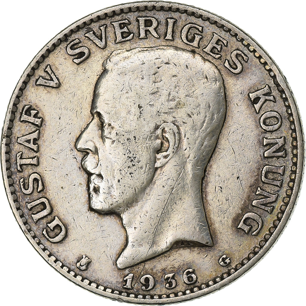 Sweden, Gustaf V, Krona, 1936, Silver, EF(40-45), KM:786.2