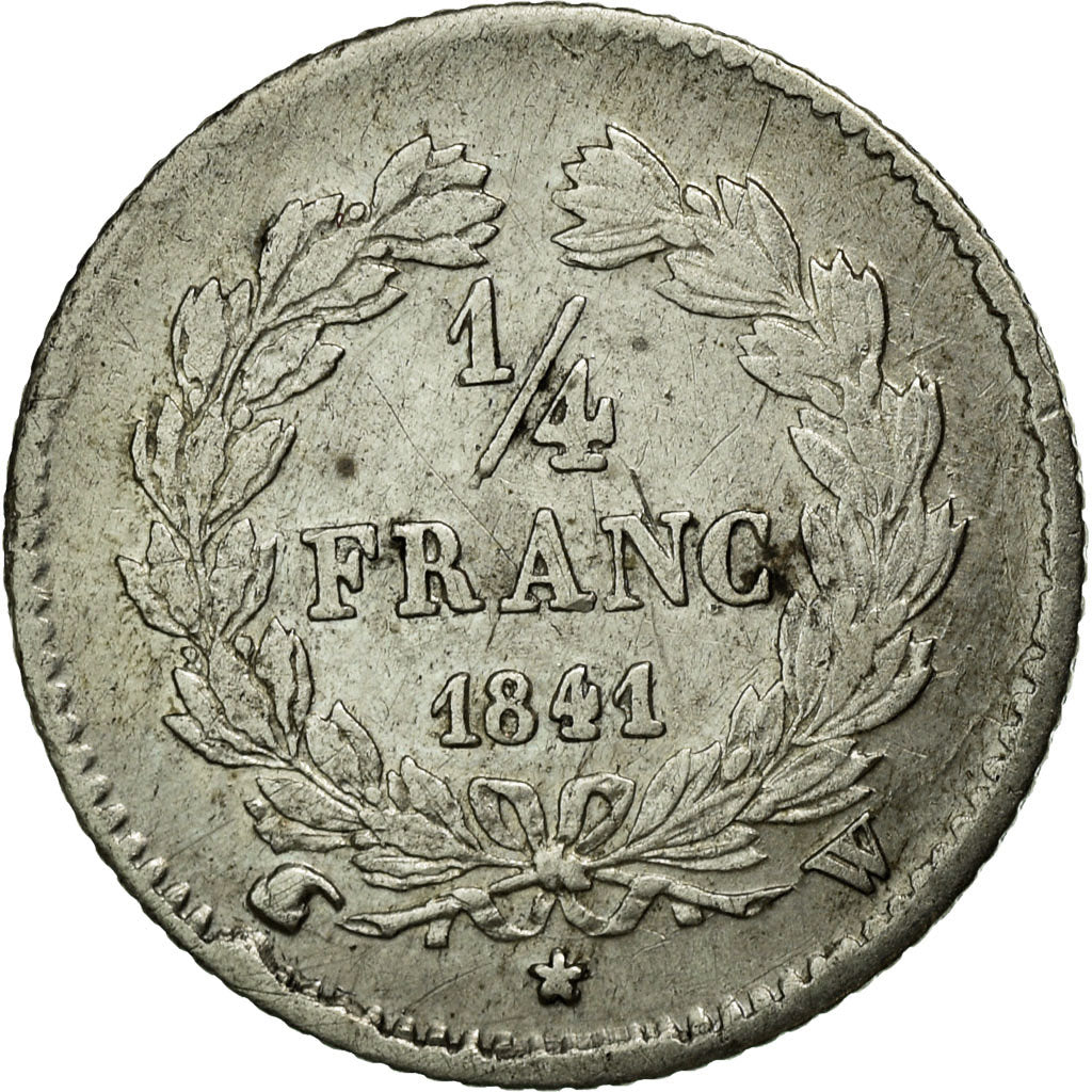 Coin, France, Louis-Philippe, 1/4 Franc, 1841, Lille, EF(40-45), Silver