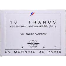 France, 10 Francs, Millénaire Capétien, 1987, Monnaie de Paris, BU, Silver