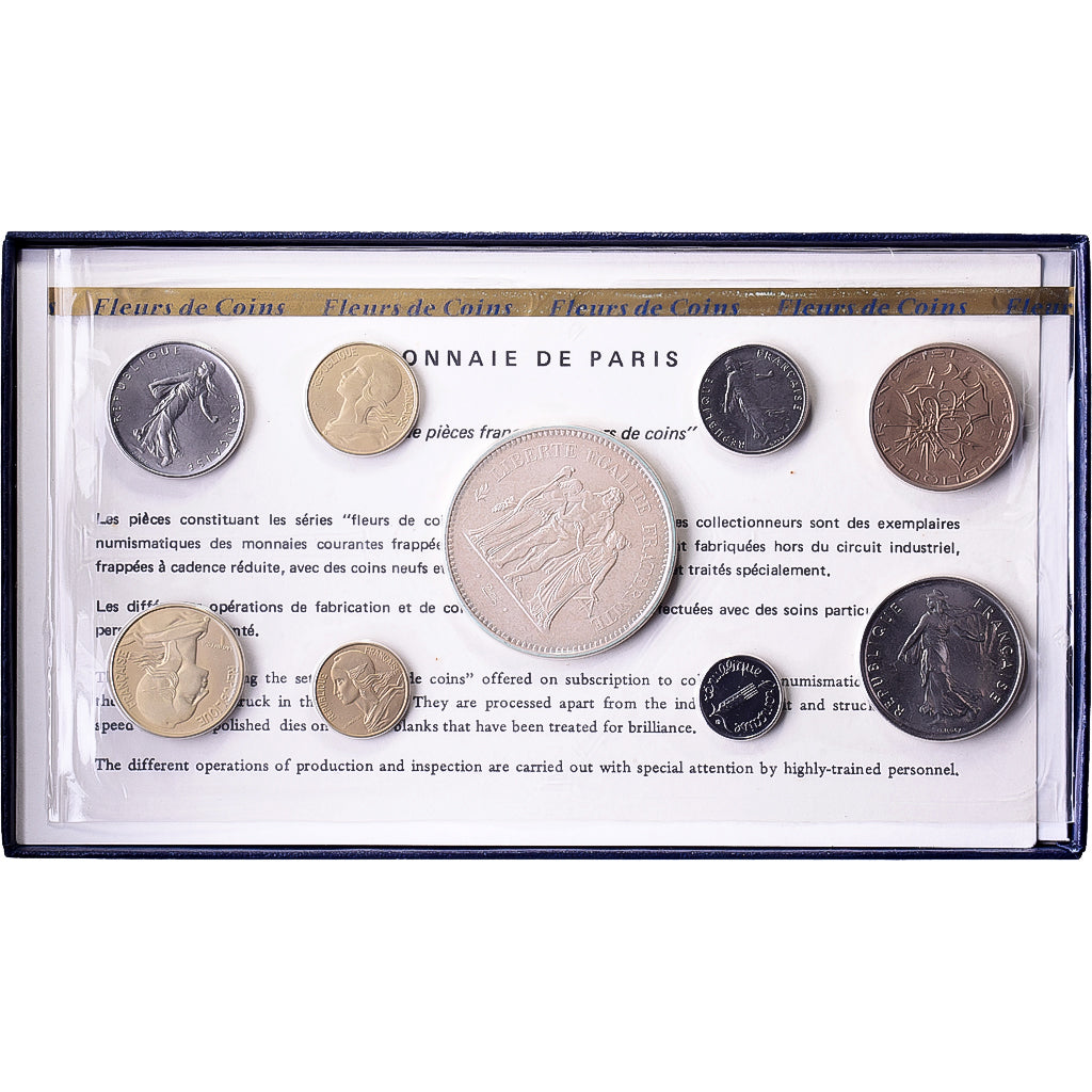 Frankreich, Coffret 1 c. à 50 frs., 1975, Monnaie de Paris, FDC, STGL