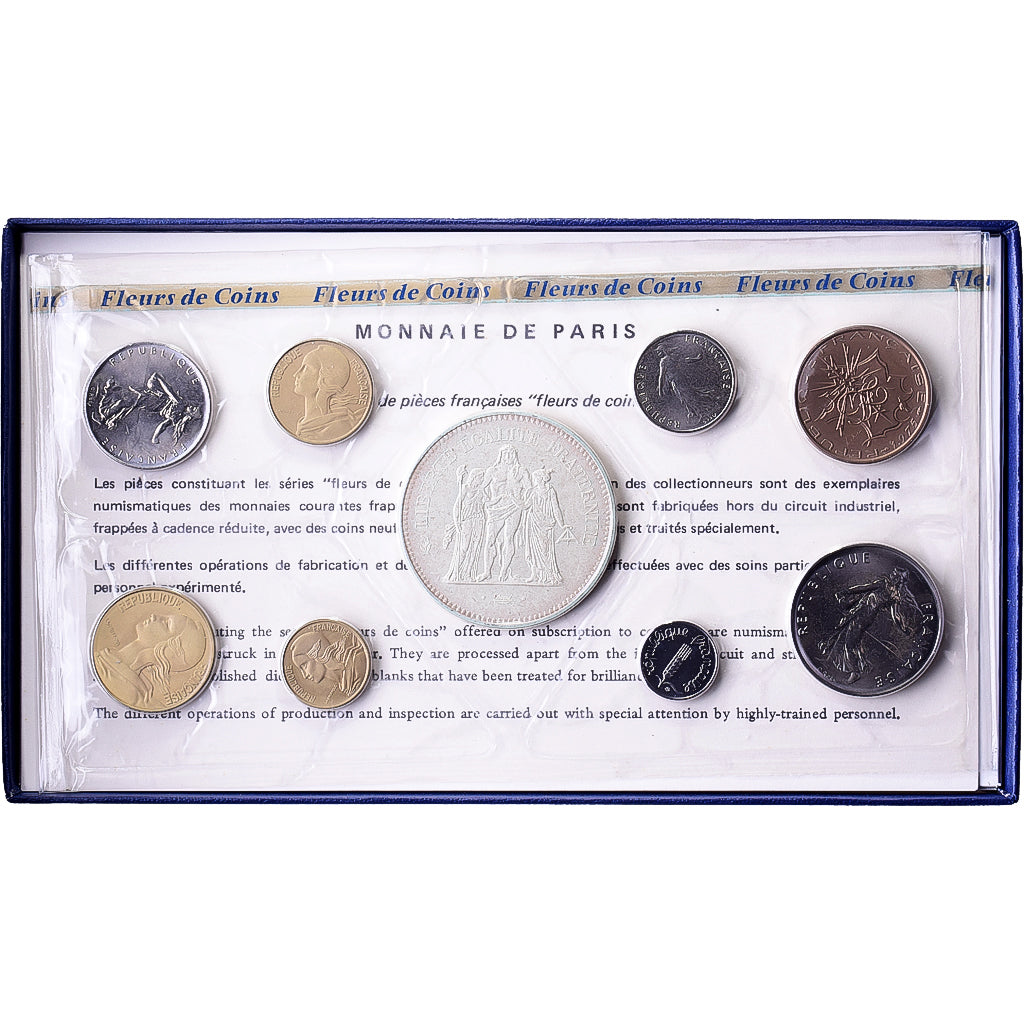 France, Coffret 1 c. à 50 frs., 1975, Monnaie de Paris, FDC, FDC, Gadoury:page
