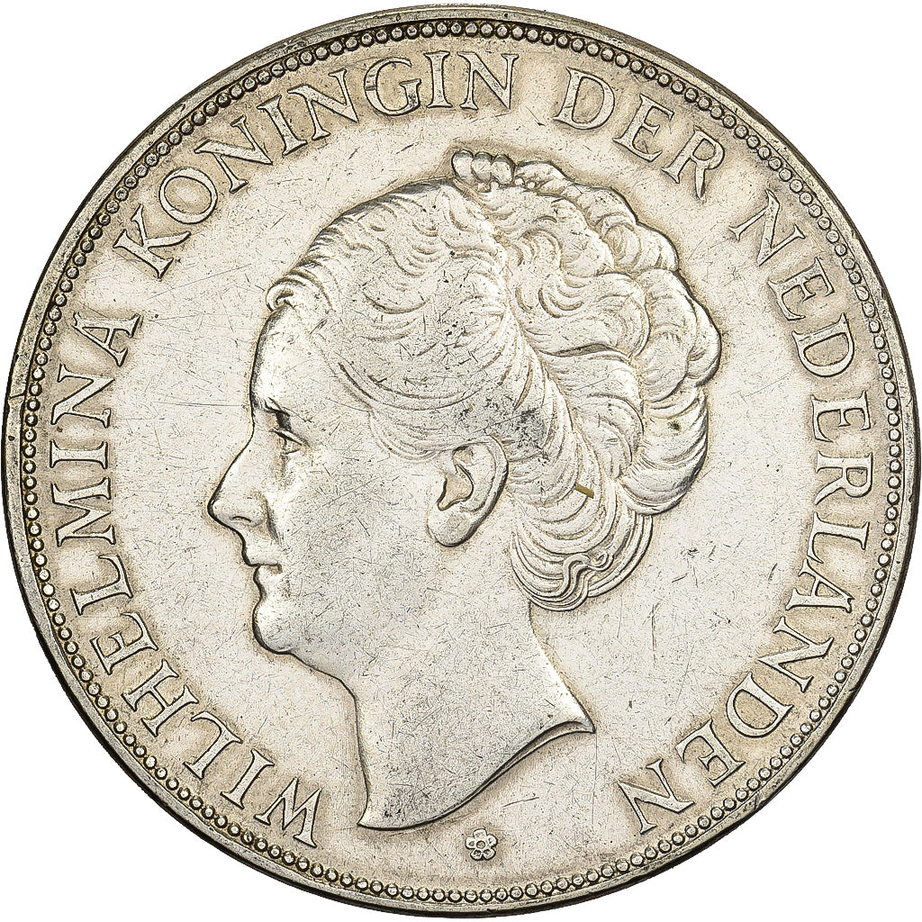 Netherlands, Wilhelmina I, 2-1/2 Gulden, 1931, Utrecht, Silver, AU(50-53)