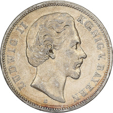German States, BAVARIA, Ludwig II, 5 Mark, 1874, Munich, Silver, VF(30-35)