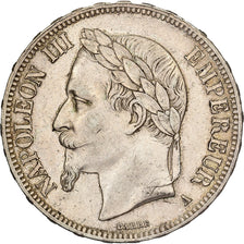 Francja, Napoleon III, 5 Francs, 1868, Paris, Srebro, AU(50-53), Gadoury:739