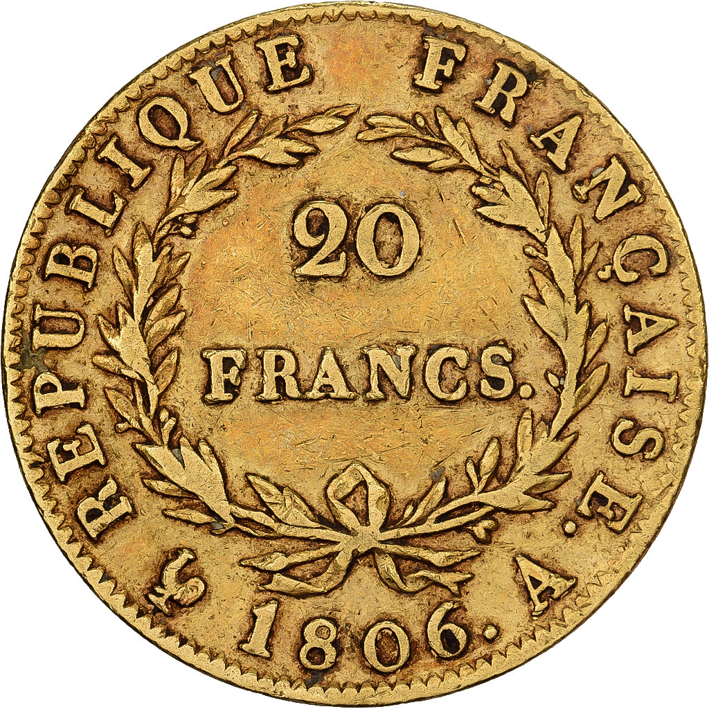 Frankreich, Napoleon I, 20 Francs, 1806, Paris, Gold, SS, Gadoury:1023, KM:674.1