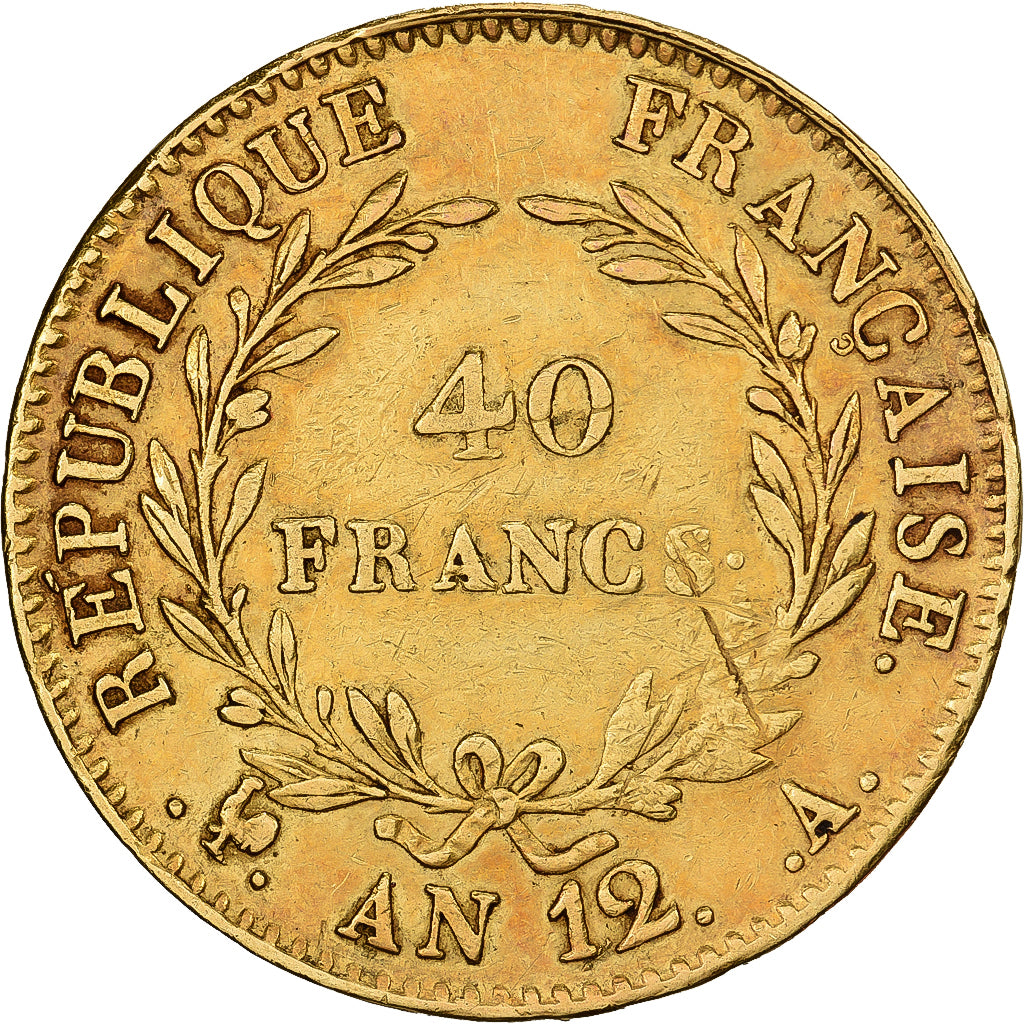 France, 40 Francs, Bonaparte Premier Consul, An 12 (1804), Paris, Or, TTB