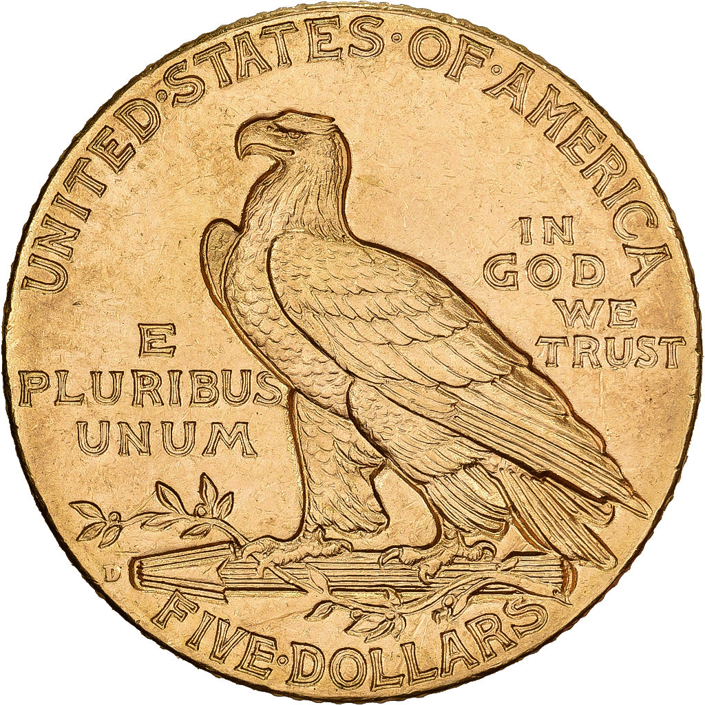 États-Unis, $5, Half Eagle, Indian Head, 1909, Denver, Or, SUP+, KM:129