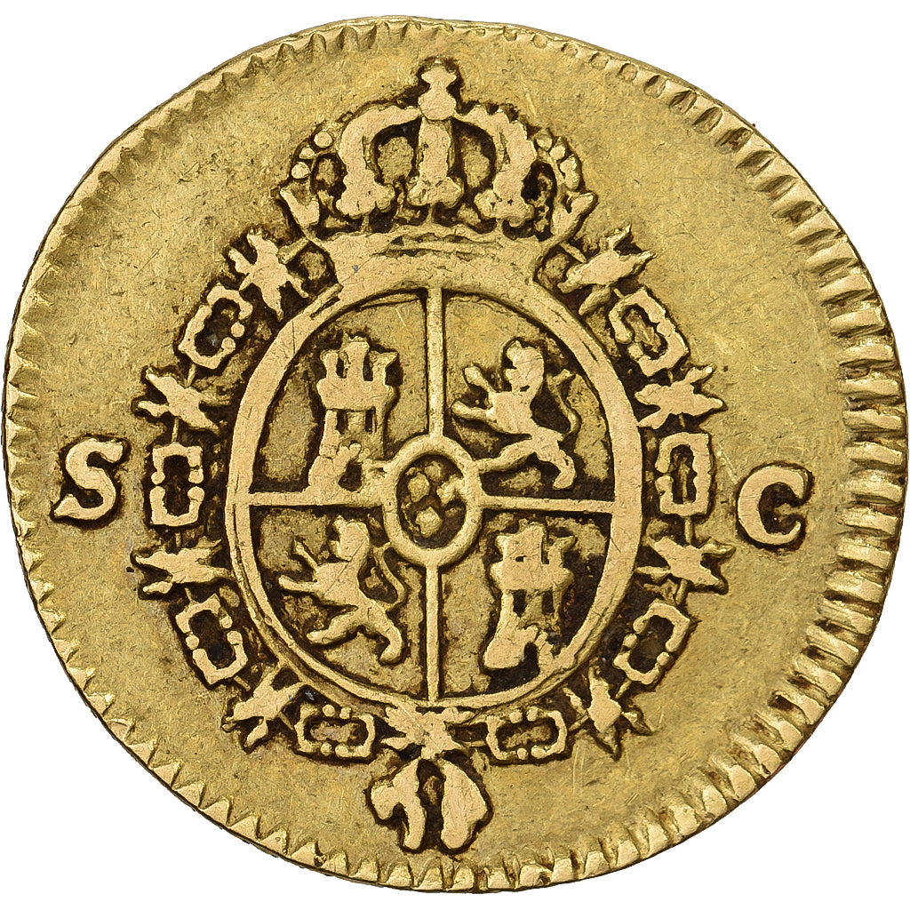 Spanien, Charles III, 1/2 Escudo, 1788, Seville, Gold, S+, KM:425