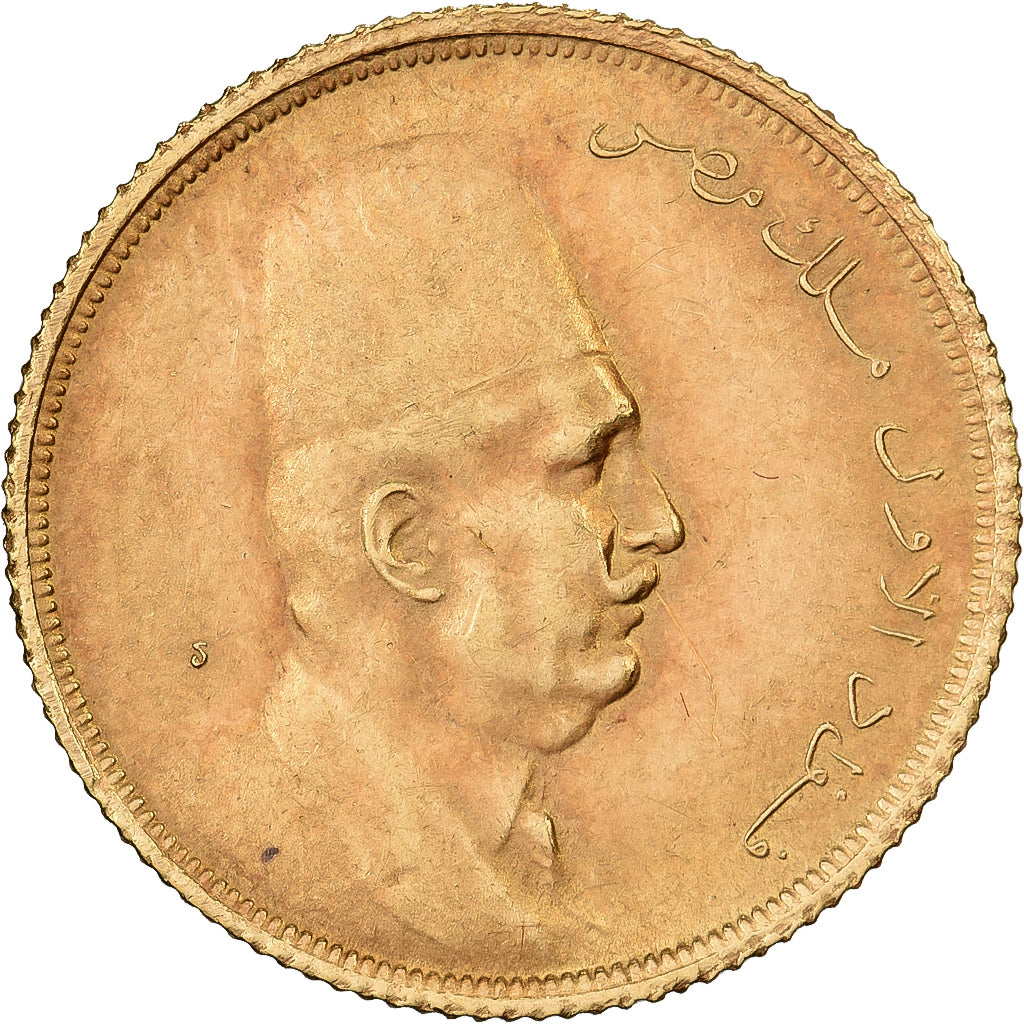 Egypt, Fuad I, 20 Piastres, 1923, British Royal Mint, Gold, MS(60-62), KM:339