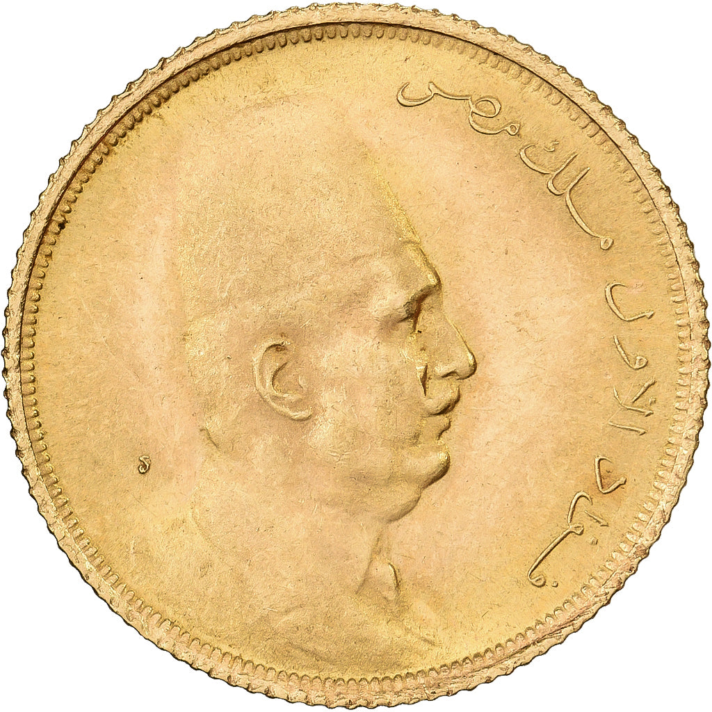 Egypt, Fuad I, 20 Piastres, 1923, British Royal Mint, Gold, MS(63), KM:339