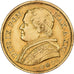 Italiaanse staten, PAPAL STATES, Pius IX, 20 Lire, 1867, Rome, Goud, ZF