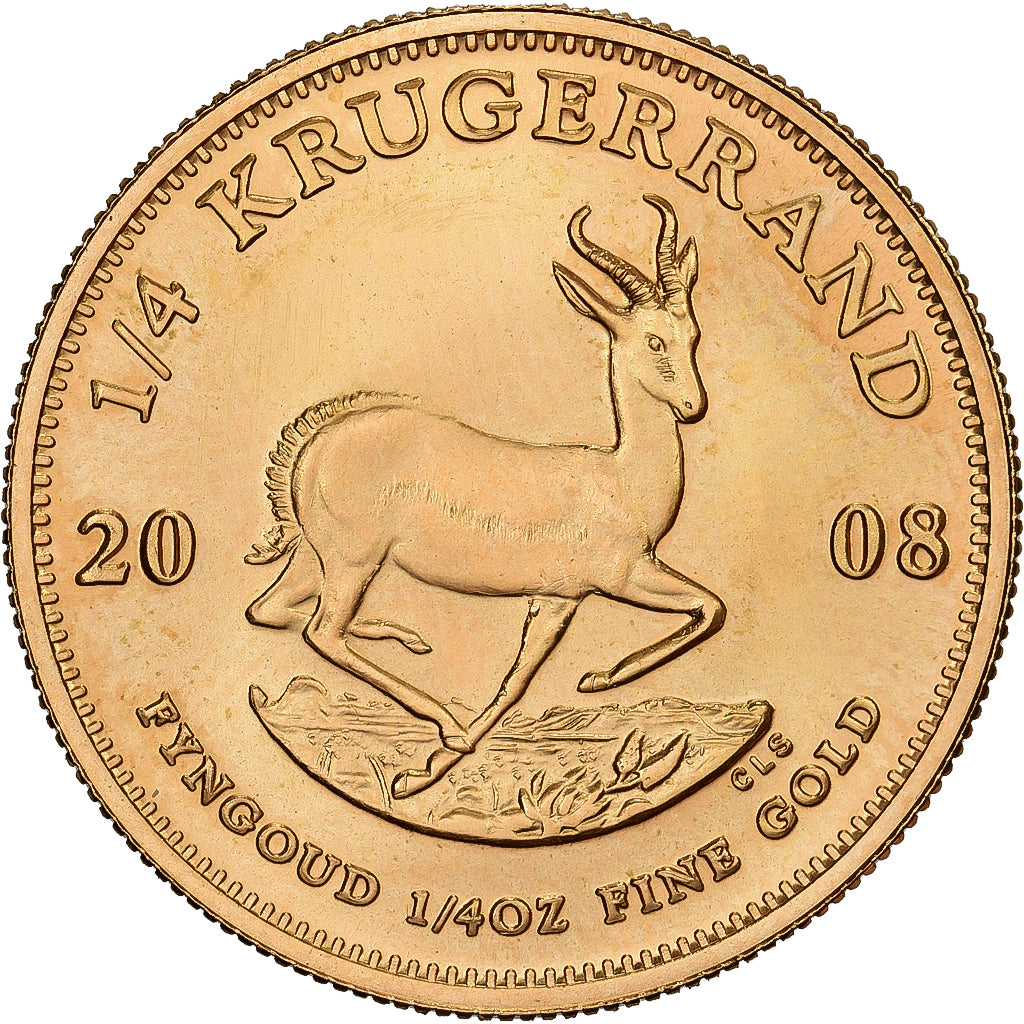 Sudáfrica, 1/4 Krugerrand, 2008, South Africa Mint, Oro, FDC, KM:106