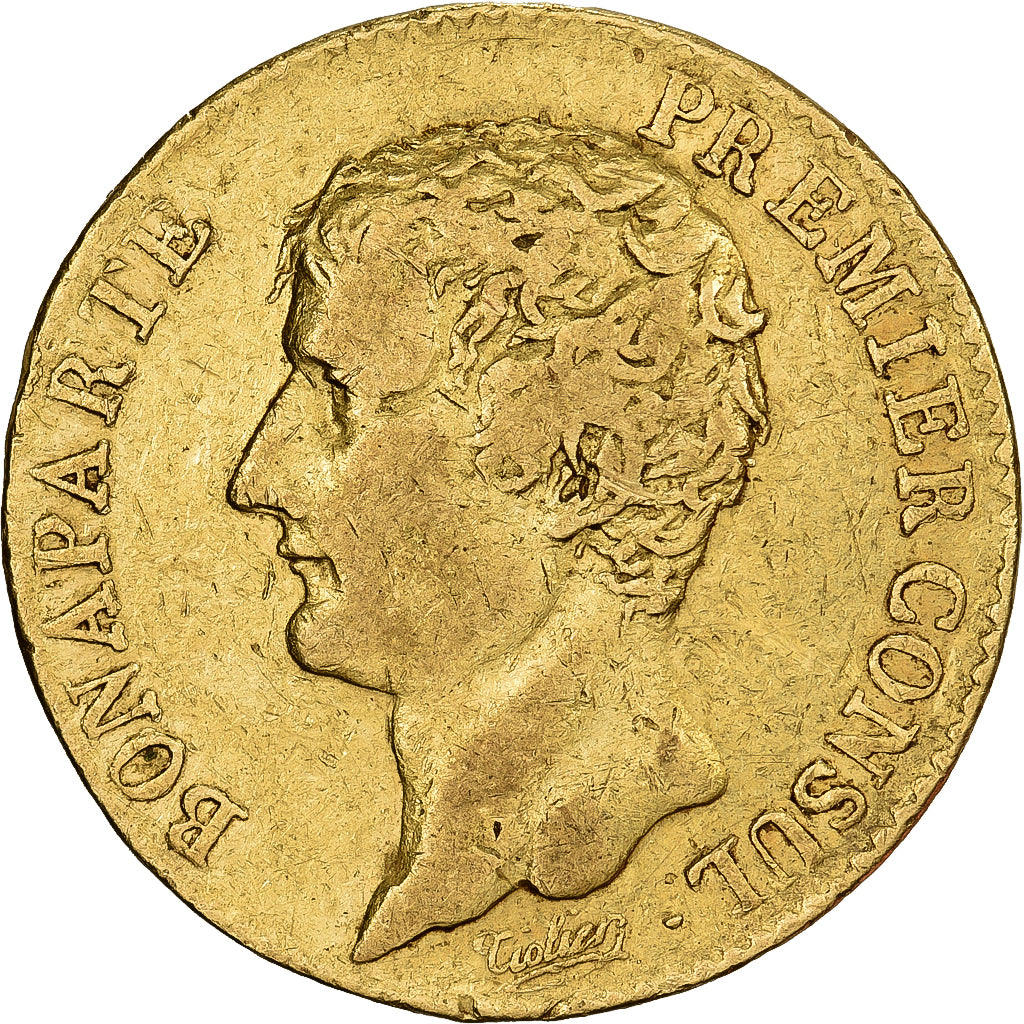 Francja, Napoleon I, 20 Francs, An XI, Paris, Złoto, VF(30-35), Gadoury:1020