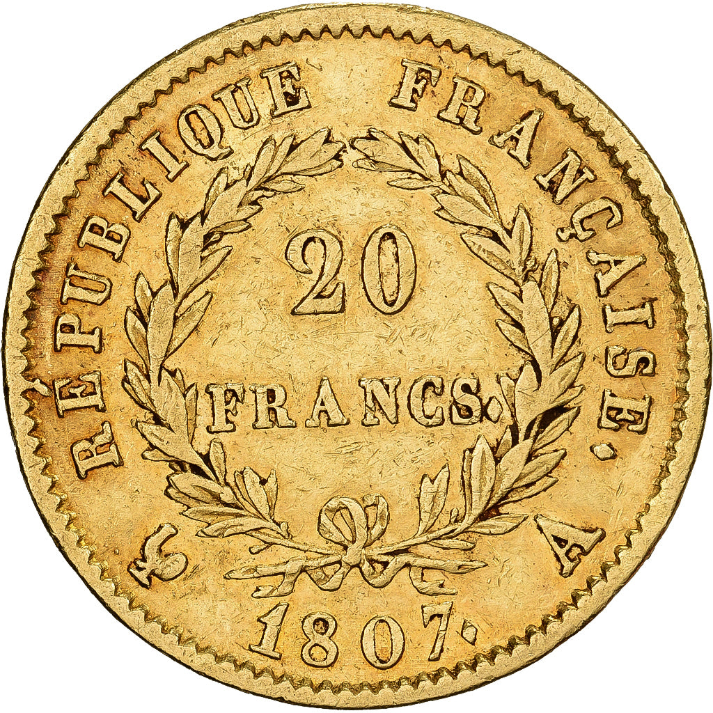 Frankreich, Napoleon I, 20 Francs, 1807, Paris, Gold, S+, Gadoury:1023a