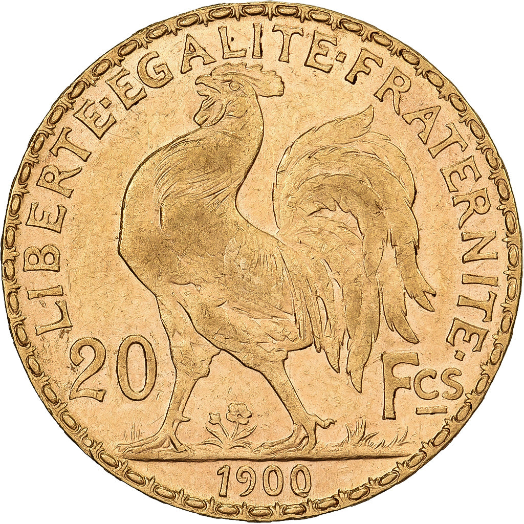 Francia, 20 Francs, Marianne, 1900, Paris, Oro, BB+, Gadoury:1064, KM:847