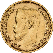 Russie, Nicholas II, 5 Roubles, 1899, St. Petersburg, Or, SUP, KM:62
