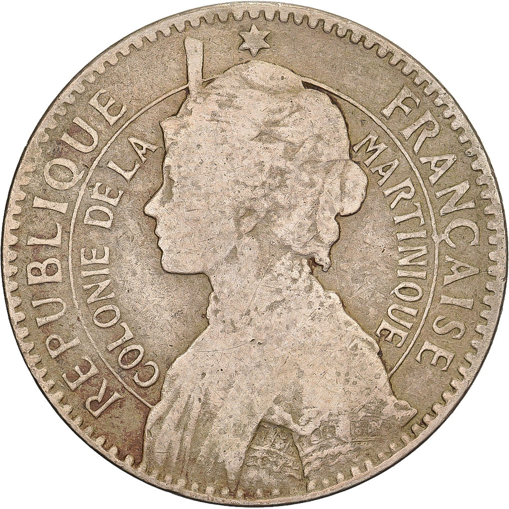 Martinique, Franc, 1897, Paris, Copper-nickel, VF(20-25), KM:41
