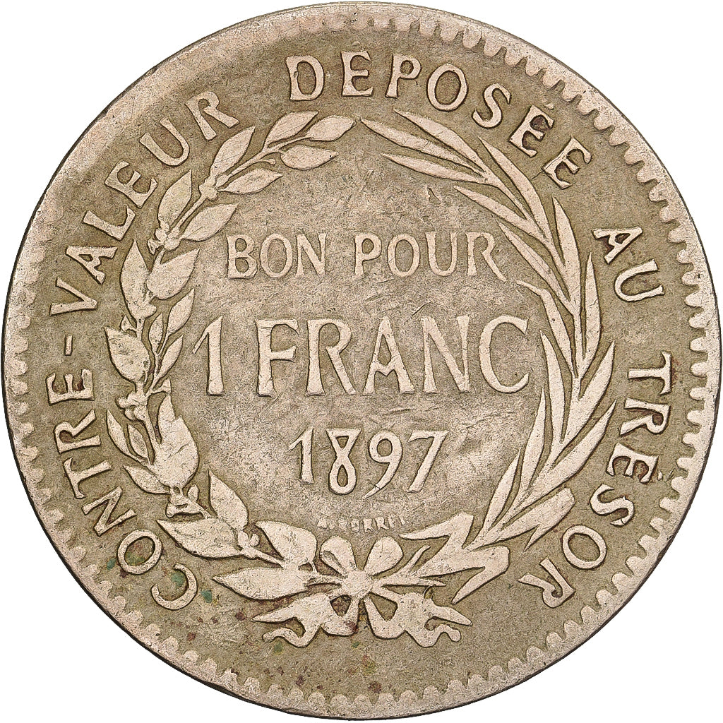 Martinique, Franc, 1897, Paris, Copper-nickel, VF(20-25), KM:41