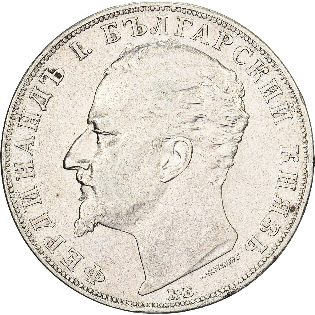 Bulgaria, Ferdinand I, 5 Leva, 1894, Kormoczbanya, Silver, EF(40-45), KM:18