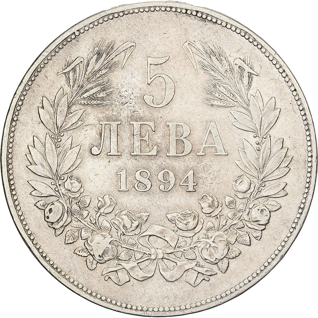 Bulgaria, Ferdinand I, 5 Leva, 1894, Kormoczbanya, Silver, EF(40-45), KM:18