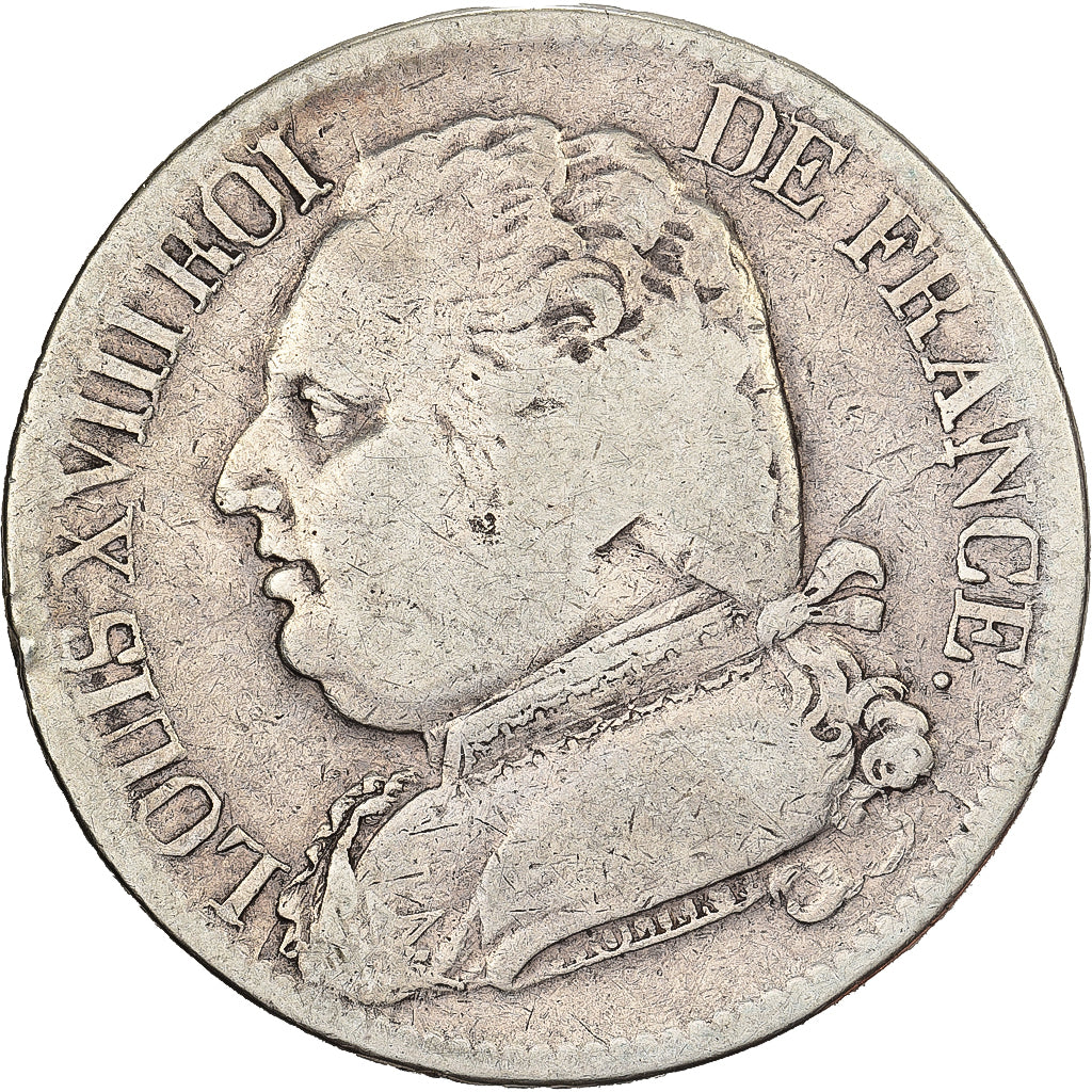 Frankreich, 5 Francs, Louis XVIII, 1815, Perpignan, Silber, S, Gadoury:591
