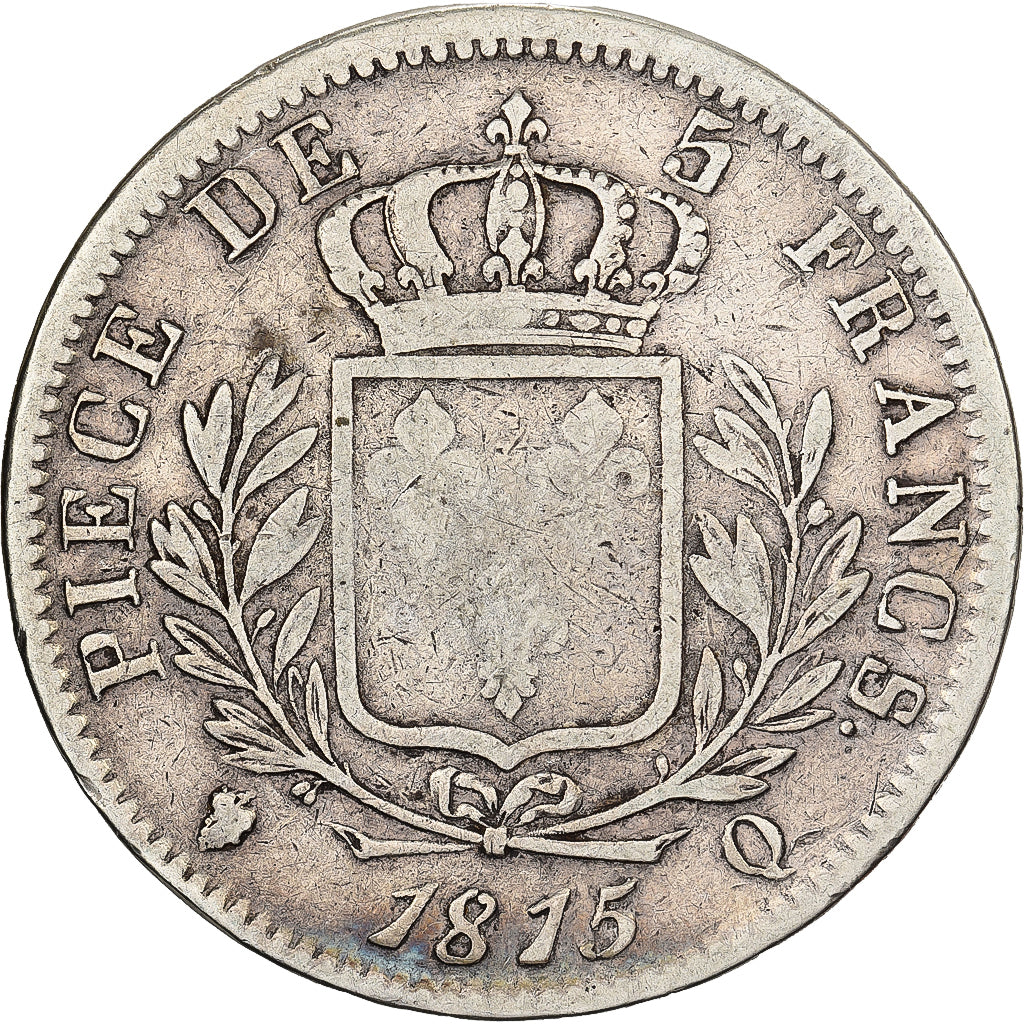 Frankreich, 5 Francs, Louis XVIII, 1815, Perpignan, Silber, S, Gadoury:591