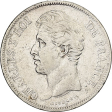 France, Charles X, 5 Francs, 1828, Lyon, Silver, VF(20-25), Gadoury:644