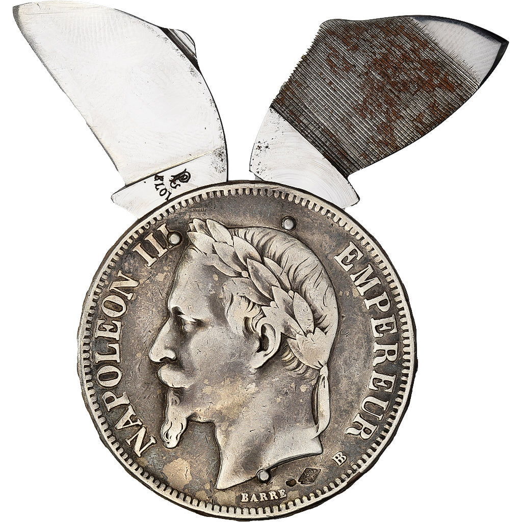 France, 5 Francs, Napoléon III, 1867, Strasbourg, Eloi Pernet, Silver