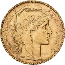 Francja, 20 Francs, Marianne, 1900, Paris, Złoto, AU(50-53), Gadoury:1064