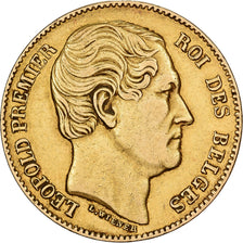Bélgica, Leopold I, 20 Francs, 1865, Brussels, Oro, MBC, KM:23