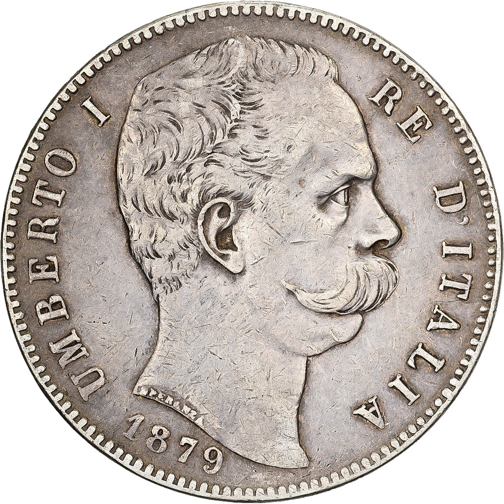 Italie, Umberto I, 5 Lire, 1879, Rome, Argent, TB+, KM:20