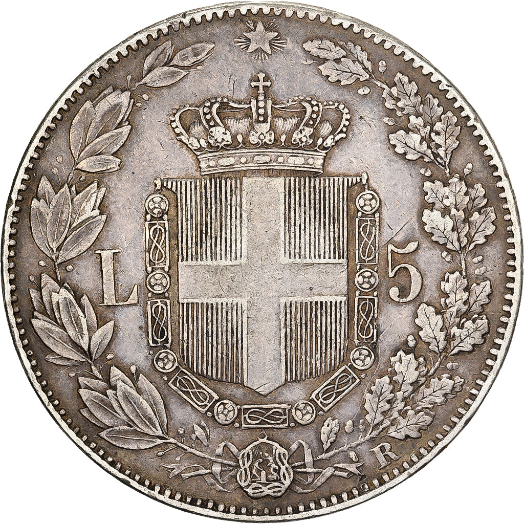 Italie, Umberto I, 5 Lire, 1879, Rome, Argent, TB+, KM:20