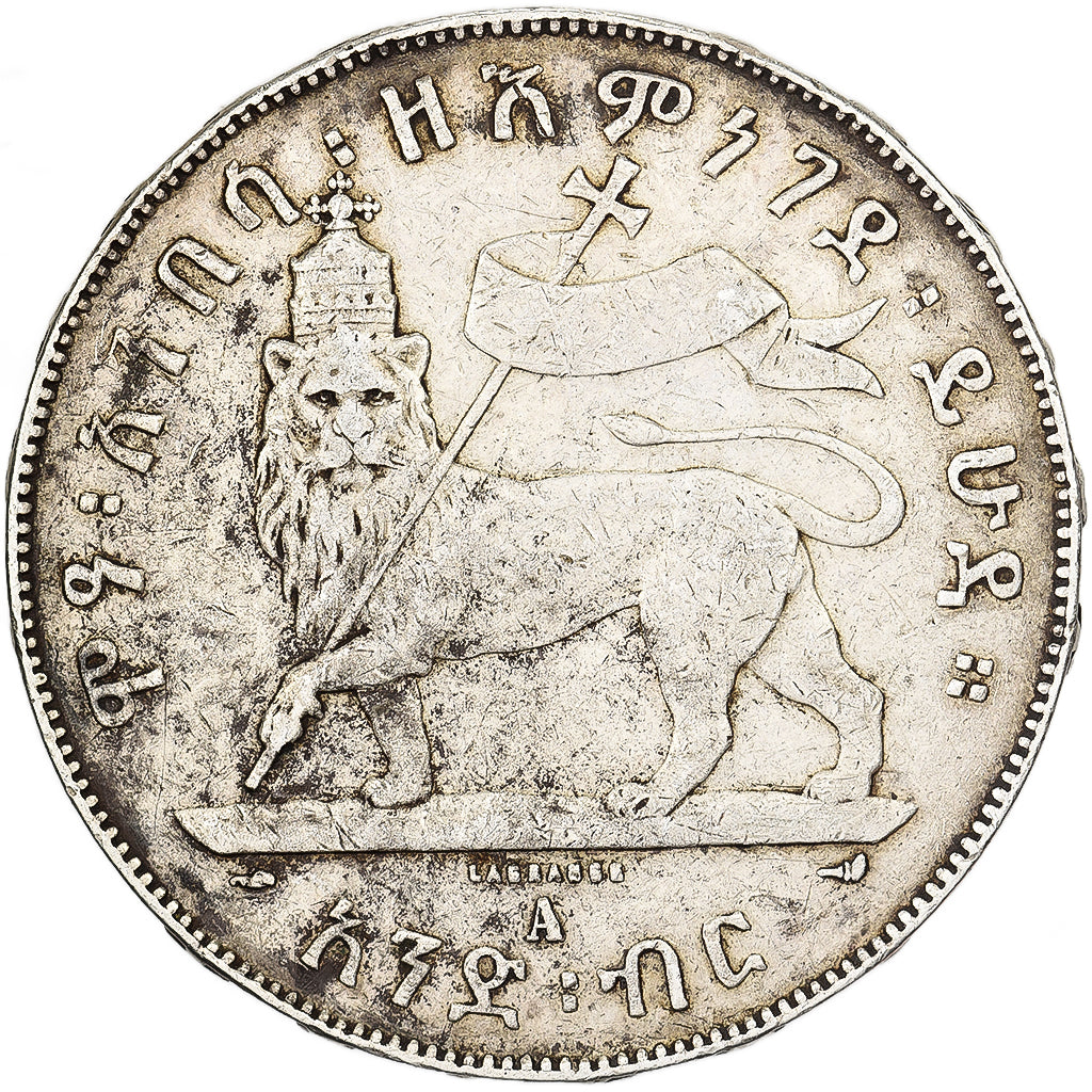 Ethiopia, Menelik II, Birr, 1897, Paris, Silver, VF(20-25), KM:5