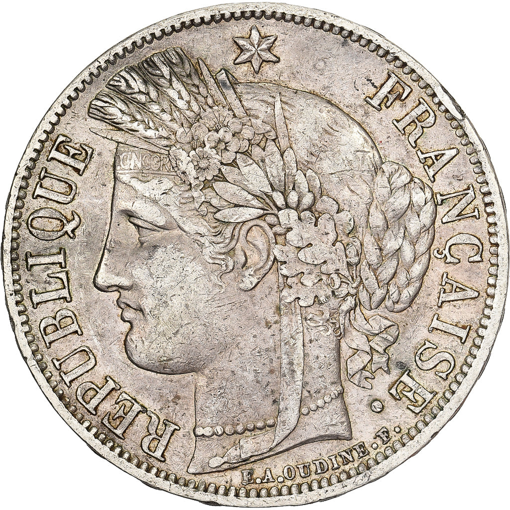 France, 5 Francs, Cérès, 1850, Paris, Argent, TTB, Gadoury:719, Le