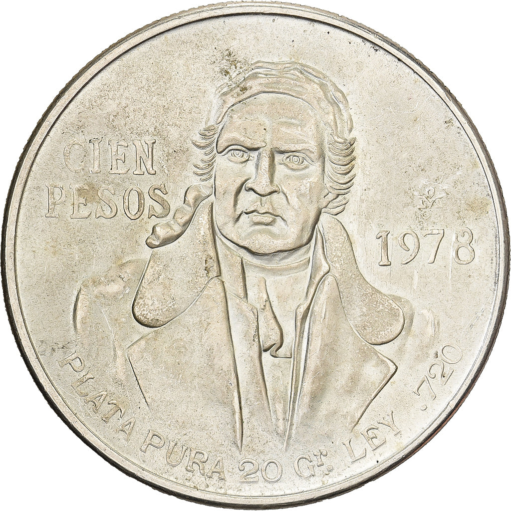 Mexico, 100 Pesos, 1978, Mexico City, Silver, MS(60-62), KM:483.2