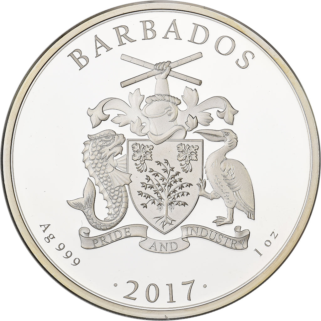 Barbados, Dollar, 2017, Karlsfeld, 1 Oz, F15, Silber, STGL