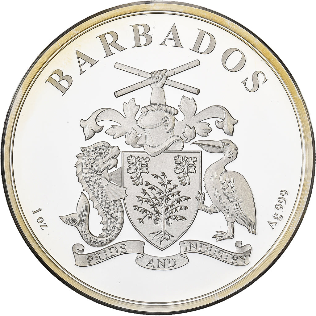 Barbados, Dollar, 2019, Karlsfeld, 1 Oz, F15, Silber, STGL