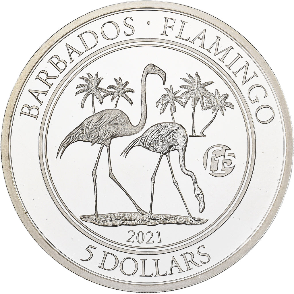 Barbados, Dollar, 2021, Karlsfeld, 1 Oz, F15, Silver, MS(65-70)