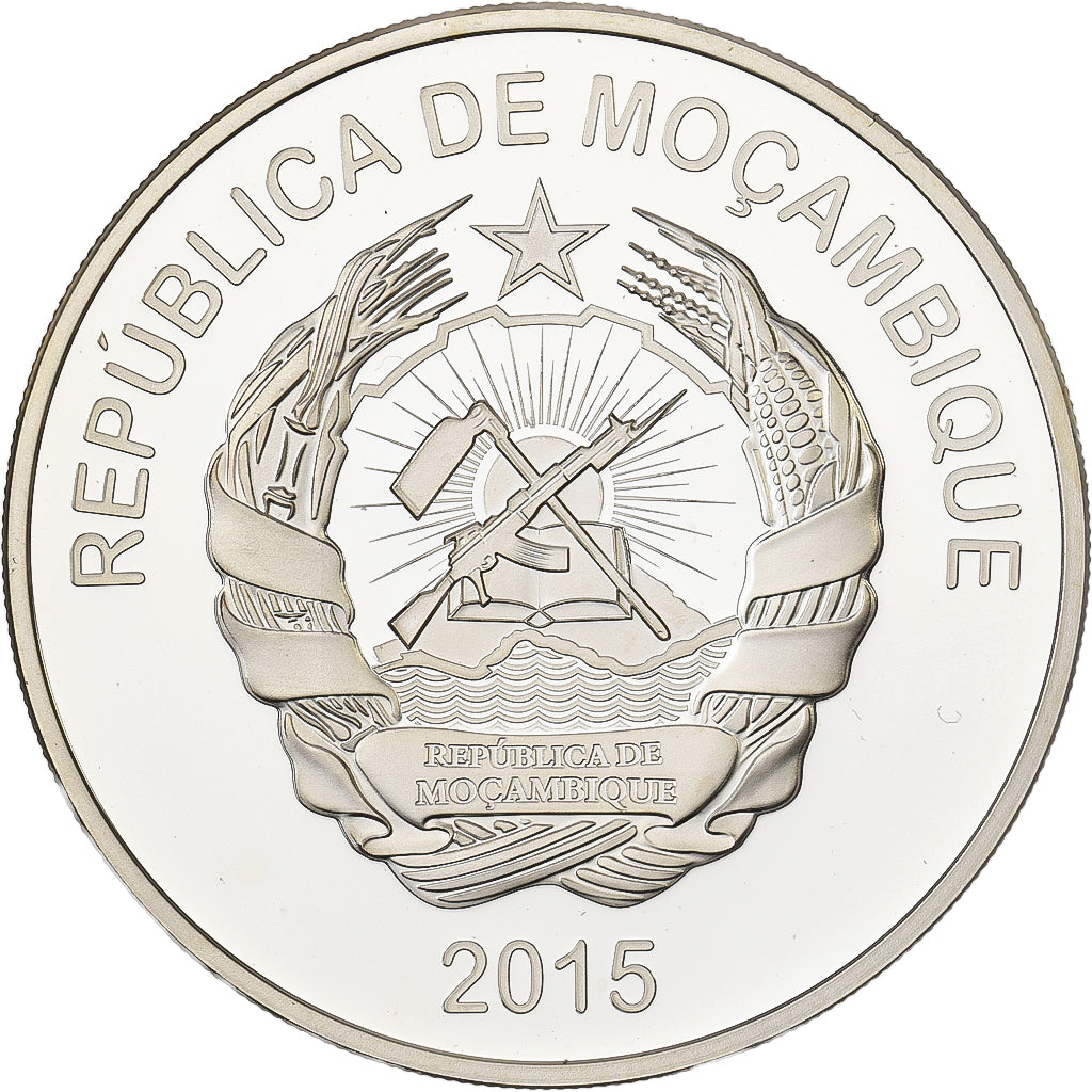 Moçambique, 5 Meticais, 2015, F15, Prata, MS(65-70)