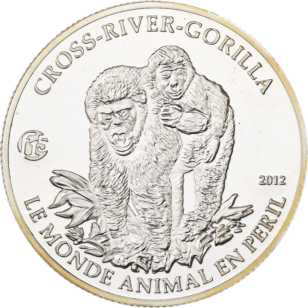 Kamerun, 1000 Francs, Cross-River-Gorilla, 2012, F15, Silber, STGL, KM:58