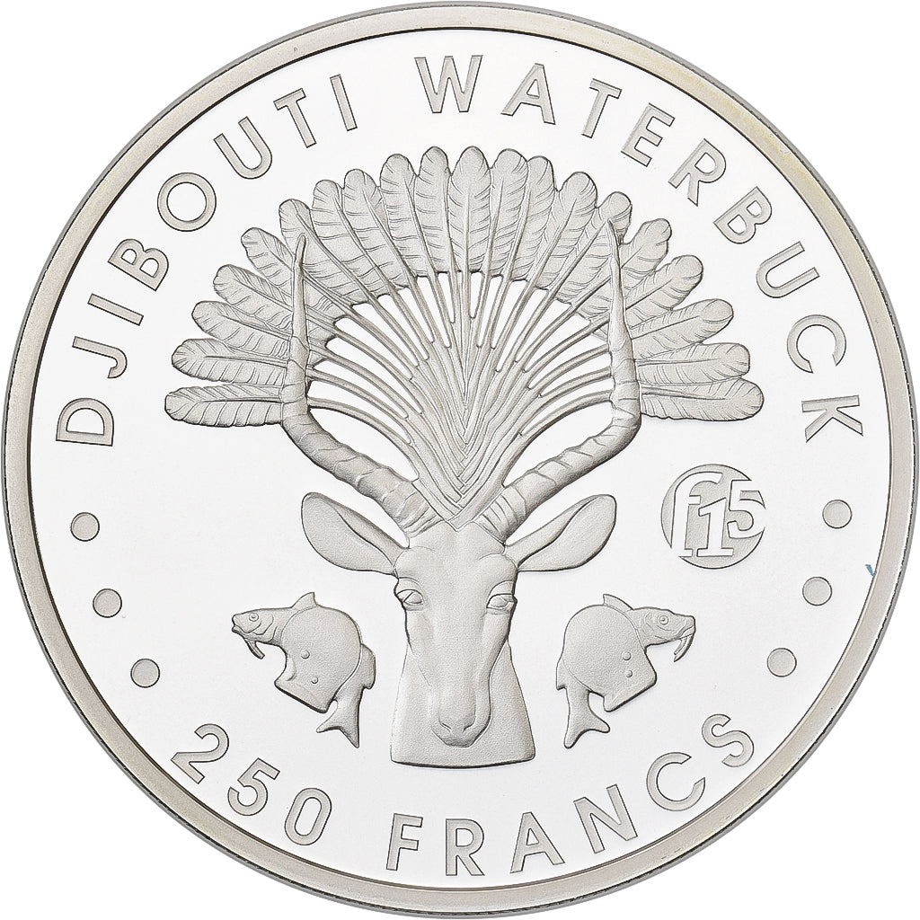 Dżibuti, 250 Francs, 2016, Karlsfeld, 1 Oz, F15, Srebro, MS(65-70)