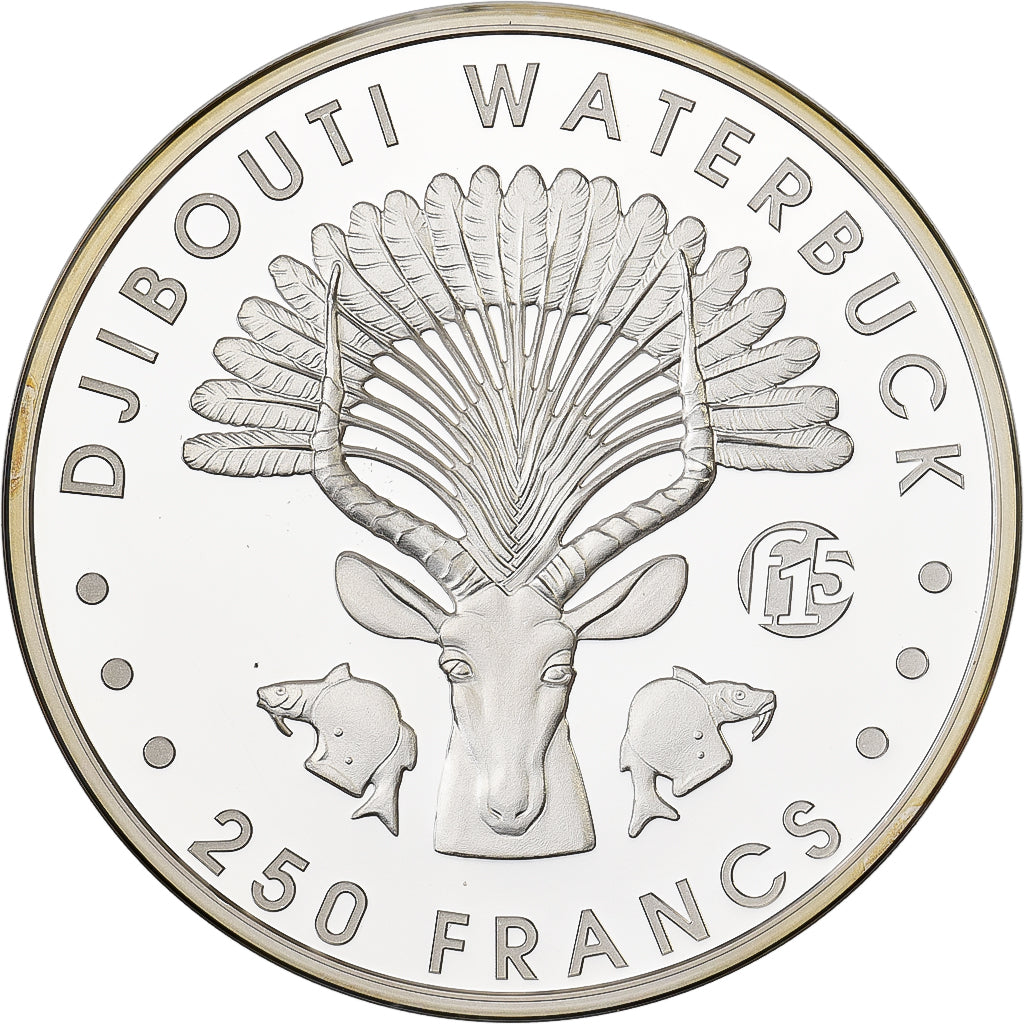 Dżibuti, 250 Francs, 2018, Karlsfeld, 1 Oz, F15, Srebro, MS(65-70)