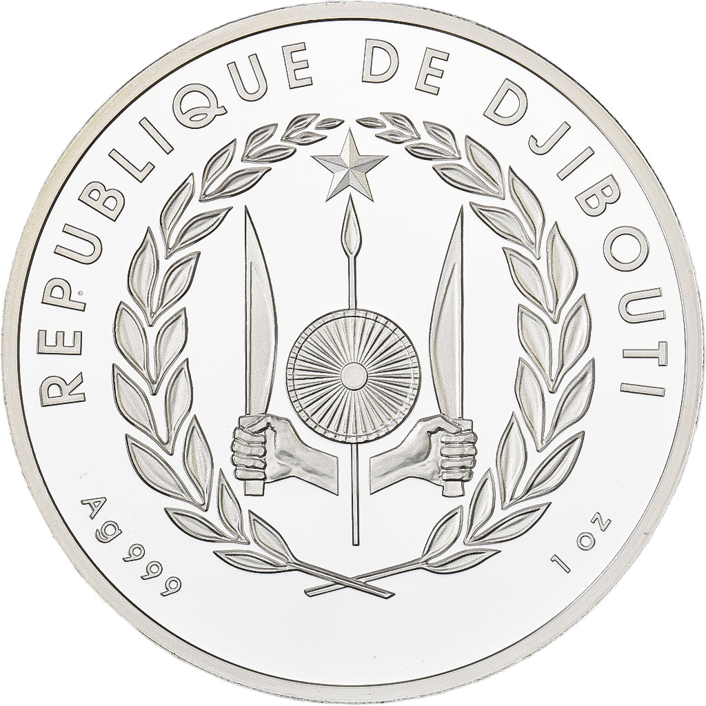 Djibouti, 200 Francs, 2021, Karlsfeld, 1 Oz, F15, Silver, MS(65-70)