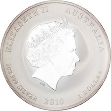 Australia, 1 Dollar, Year of the Tiger, 2010, 1 Oz, Silver, MS(65-70)