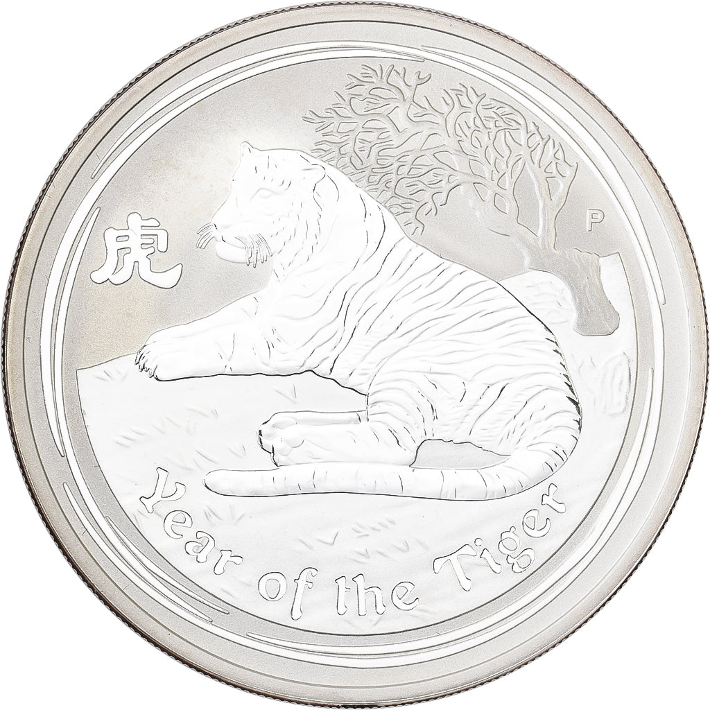 Australia, 1 Dollar, Year of the Tiger, 2010, 1 Oz, Silver, MS(65-70)