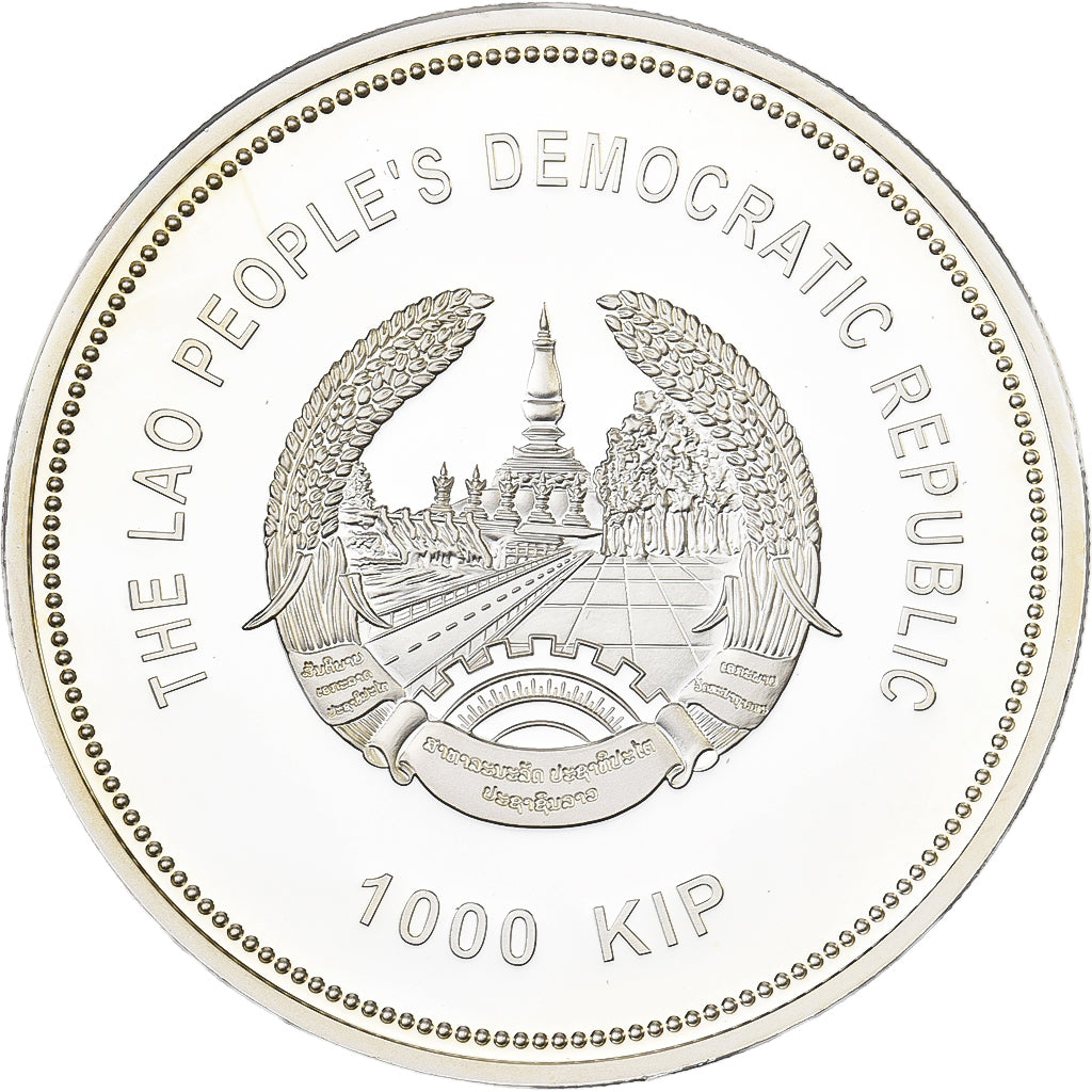 Laos, 1000 Kip, Panthera Tigris, 2013, F15, Silver, MS(65-70)