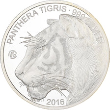 Laos, 500 Kip, Panthera Tigris, 2016, F15, Argento, FDC